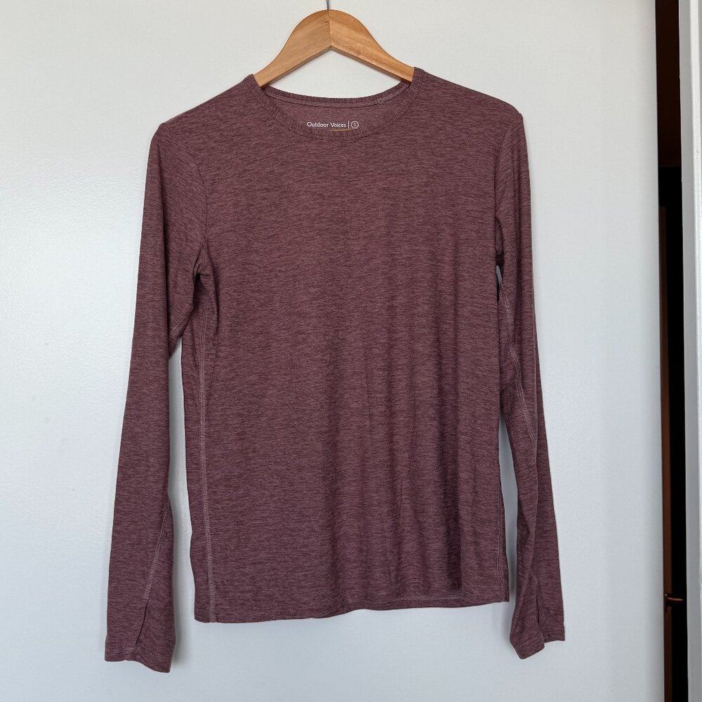 Outdoor Voices Cloudknit Super Soft Long-Sleeve T-shirt — Mauve